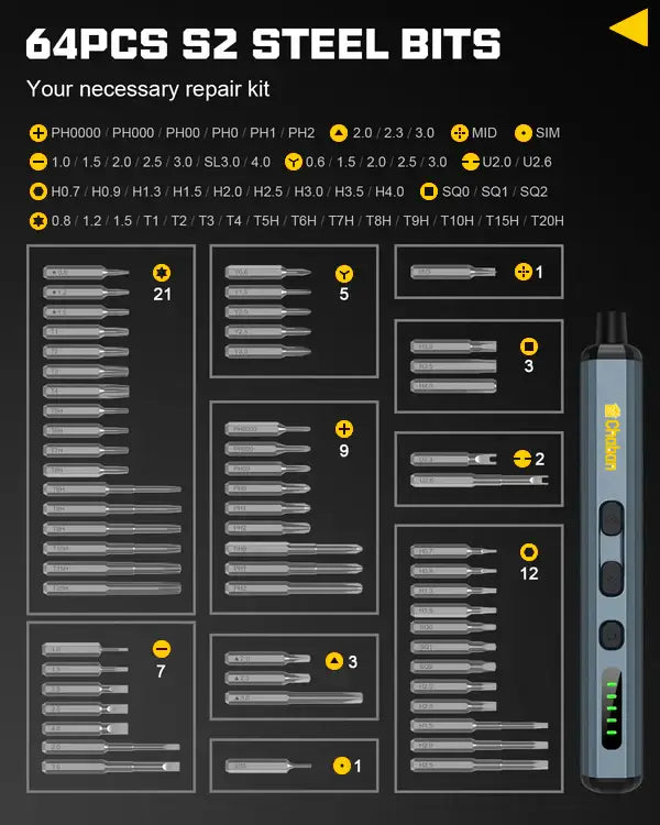 Chaban™ 68-in-1 Electric Screwdriver Set